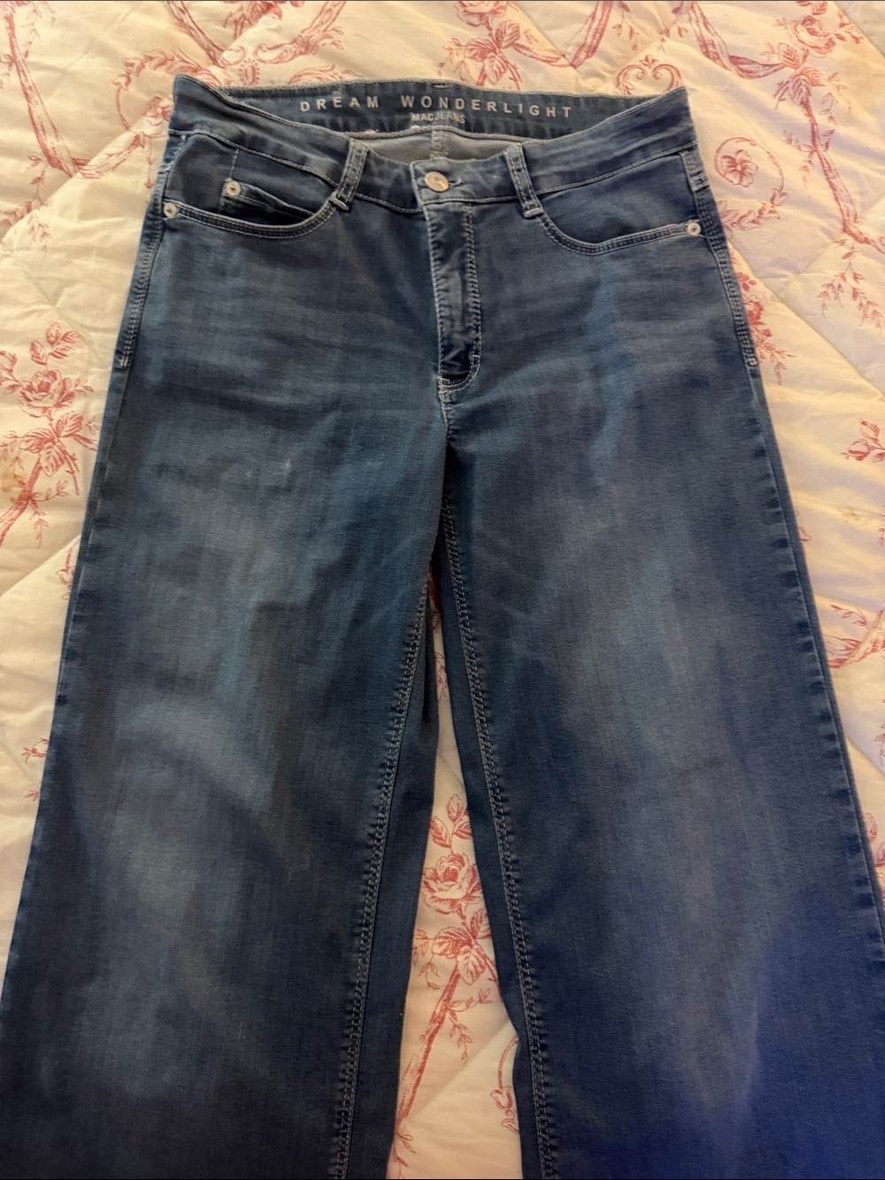 Mac Jeans Dream Wonderlight Women's Wide Leg Jeans - Mid Blue Wash